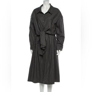 Rosie Assoulin Virgin Wool Blend Midi Button-down Shirt Dress